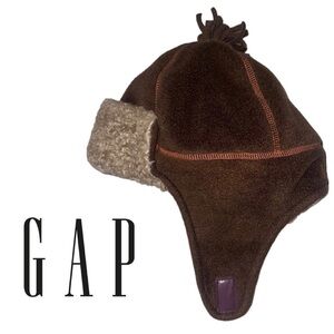 Baby GAP Brown Fleece Trapper Winter Hat Tan Sherpa Shearling Toddler M/L 4-5 yr